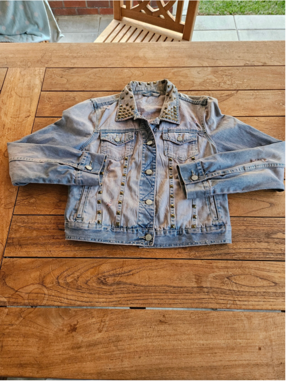 Aeropostale x Pretty Little Liars Studded Distressed Denim Jacket XL